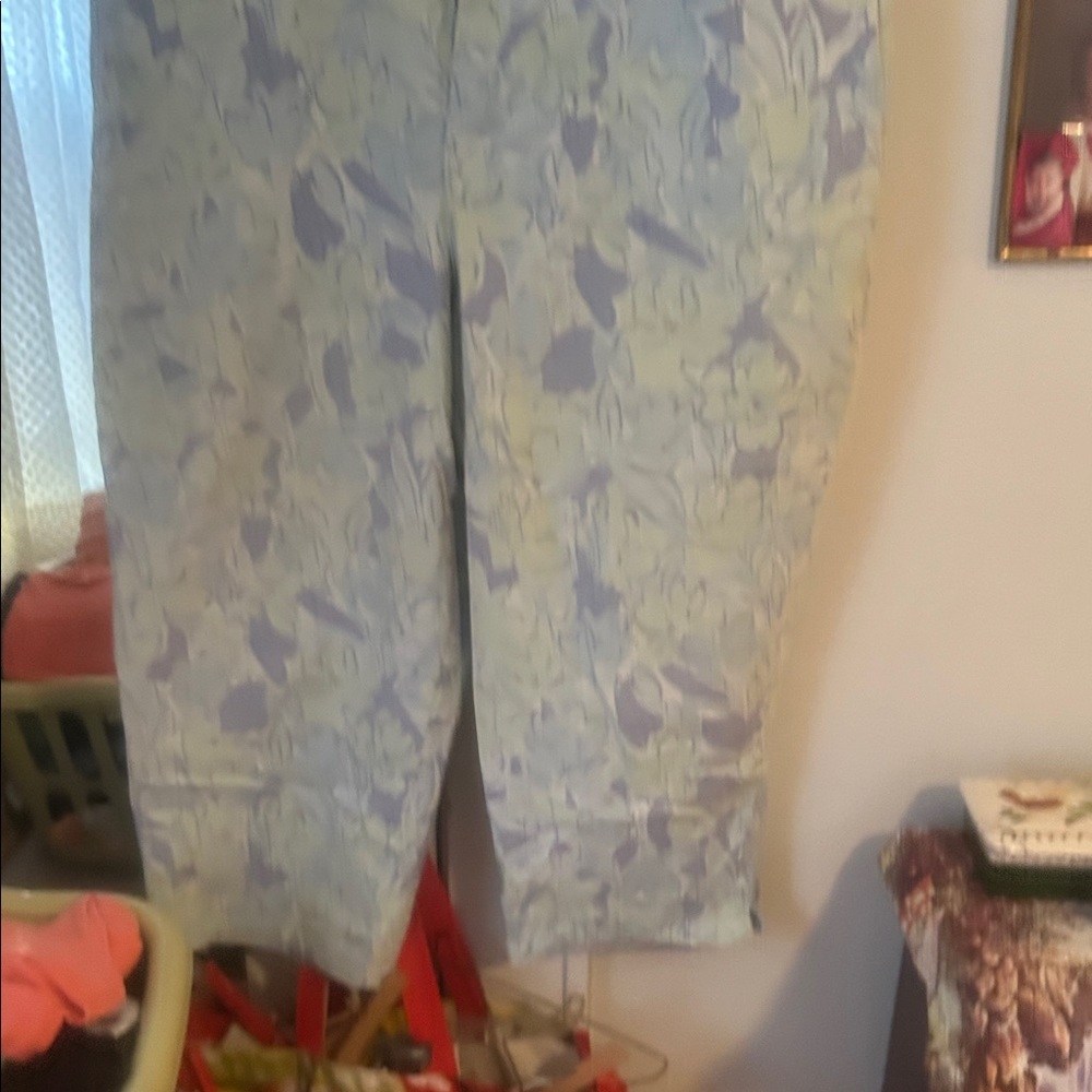 Gloria Vanderbilt Light Blue and White Pants